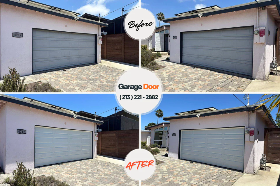 Before and after: garage door repair Nevada City, CA
